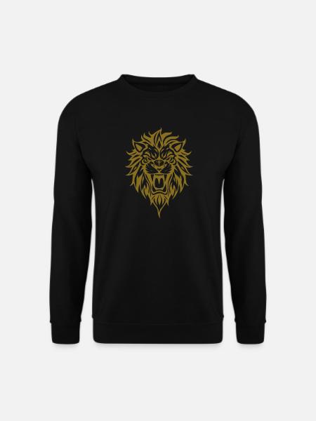 Elegant Lion Head Tribal Design - Unisex Sweatshirt - black