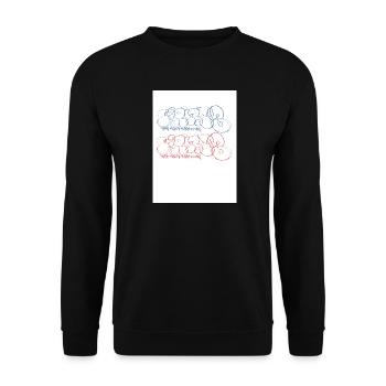 Künstlerischer Graffiti-Schriftzug Paris - Unisex Pullover - Schwarz - Vorne - Alina (178cm) & Michal (187cm)