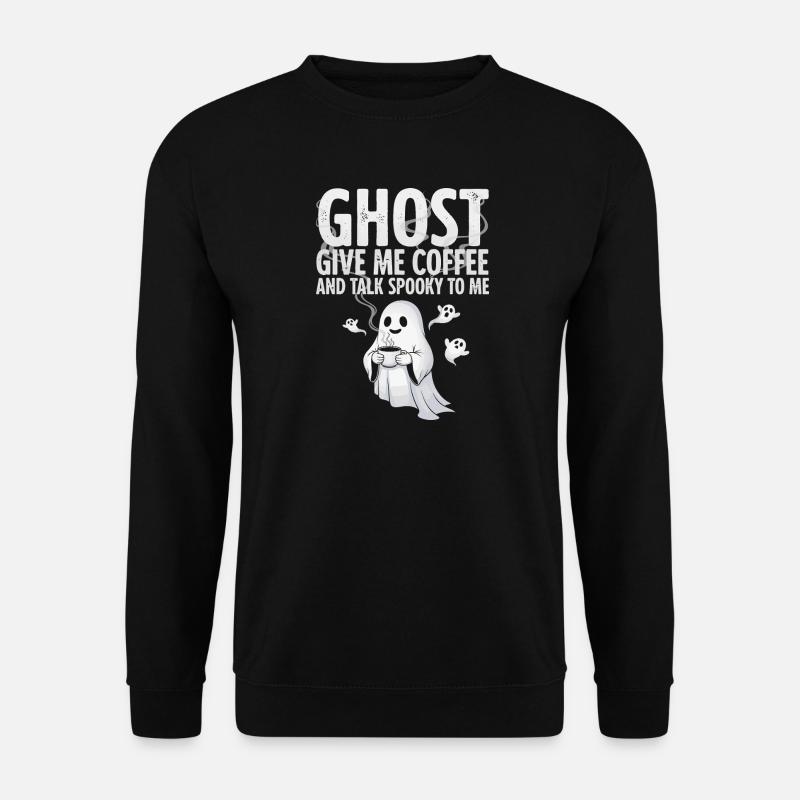 Spooky Coffee Ghost Illustration - Unisex Sweatshirt - black