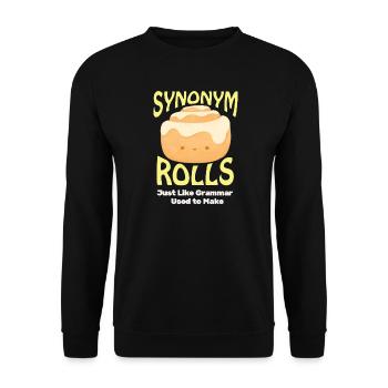 Joli rouleau à la cannelle avec thème synonyme - Sweat-shirt Unisexe - noir - Devant - Alina (178cm) & Michal (187cm)