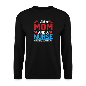 Mom and Caregiver Design - Unisex Sweatshirt - black - Front - Alina (178cm) & Michal (187cm)