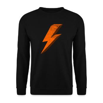 Energetic lightning effect in orange 3D - Unisex Sweatshirt - black - Front - Alina (178cm) & Michal (187cm)