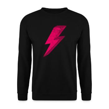 Bright Pink Lightning Design 3D - Unisex Sweatshirt - black - Front - Alina (178cm) & Michal (187cm)
