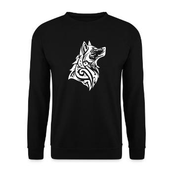 Tribal Wolf Nordic Tattoo - Unisex Sweatshirt - black - Front - Alina (178cm) & Michal (187cm)