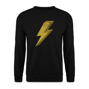 Dynamic Flash in Gold 3D - Unisex Sweatshirt - black - Front - Alina (178cm) & Michal (187cm)