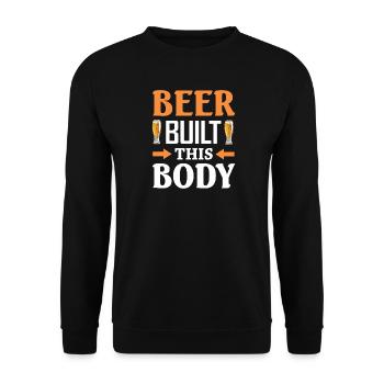 Beer built this body - Unisex Pullover - Schwarz - Vorne - Alina (178cm) & Michal (187cm)