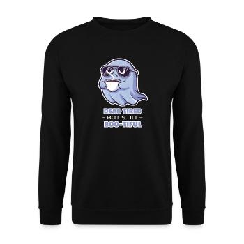 Mort de fatigue, toujours boo-tiful - Fantôme d’Halloween - Sweat-shirt Unisexe - noir - Devant - Alina (178cm) & Michal (187cm)