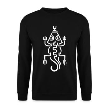 Stammes-Weiße Eidechse - Unisex Pullover - Schwarz - Vorne - Alina (178cm) & Michal (187cm)