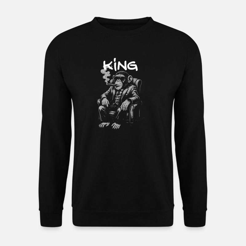 König Schimpanse im Smoking-Anzug - Unisex Pullover - Schwarz