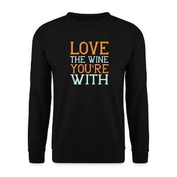 Love wine - Unisex Pullover - Schwarz - Vorne - Alina (178cm) & Michal (187cm)