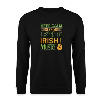 Keep calm listen irish music - Unisex Pullover - Schwarz - Vorne - Alina (178cm) & Michal (187cm)