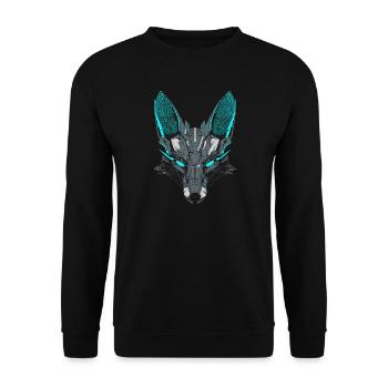 Mecha-Fuchs - Unisex Pullover - Schwarz - Vorne - Alina (178cm) & Michal (187cm)
