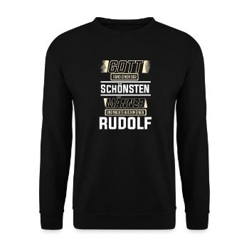 Rudolf the Most Beautiful Man Shaped by God Design - Unisex Sweatshirt - black - Front - Alina (178cm) & Michal (187cm)