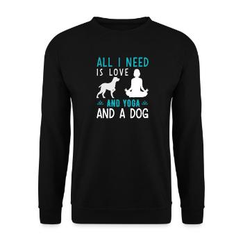 Love yoga dogs - Unisex Pullover - Schwarz - Vorne - Alina (178cm) & Michal (187cm)