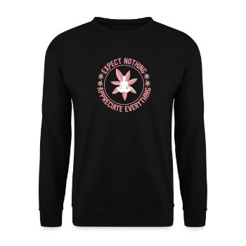 Yoga expect nothing - Unisex Pullover - Schwarz - Vorne - Alina (178cm) & Michal (187cm)