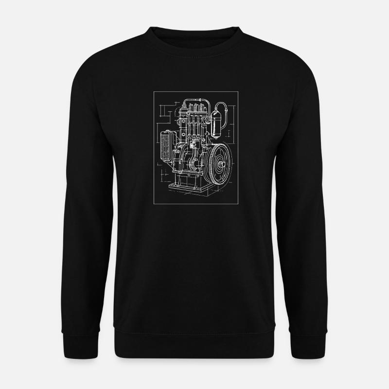 Industrial Engine Blueprint - Unisex Sweatshirt - black