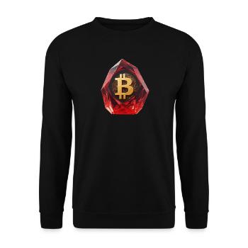 Gemstone Bitcoin Symbol Cryptocurrency - Unisex Sweatshirt - black - Front - Alina (178cm) & Michal (187cm)
