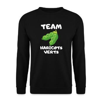 Essen Humor Grüne Bohne Gemüse Team Bohne - Unisex Pullover - Schwarz - Vorne - Alina (178cm) & Michal (187cm)