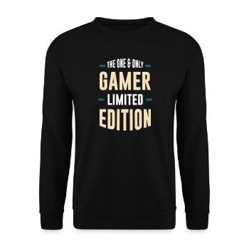 Gamer Limited Edition – Einzigartige Typografie - Unisex Pullover - Schwarz - Vorne - Alina (178cm) & Michal (187cm)