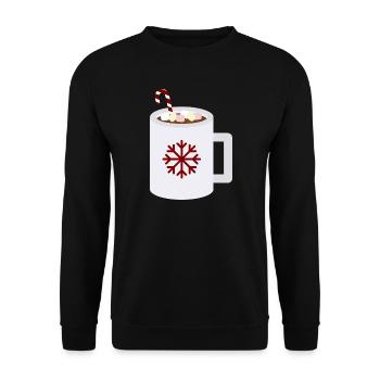 Snowflake Cocoa Mug Kunst - Unisex Pullover - Schwarz - Vorne - Alina (178cm) & Michal (187cm)