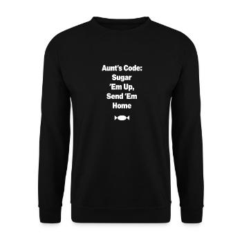 Aunt's Code Sugar Em Up - Unisex Sweatshirt - black - Front - Alina (178cm) & Michal (187cm)
