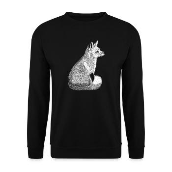 Renard vintage dessiné à la main - Sweat-shirt Unisexe - noir - Devant - Alina (178cm) & Michal (187cm)