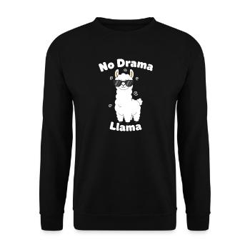 no drama llama - Unisex Sweatshirt - black - Front - Alina (178cm) & Michal (187cm)