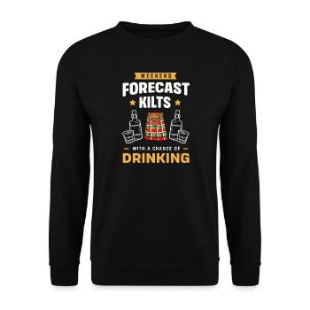 Schottenrock Schottland Ecosse Kilt - Sweat-shirt Unisexe - noir - Devant - Alina (178cm) & Michal (187cm)