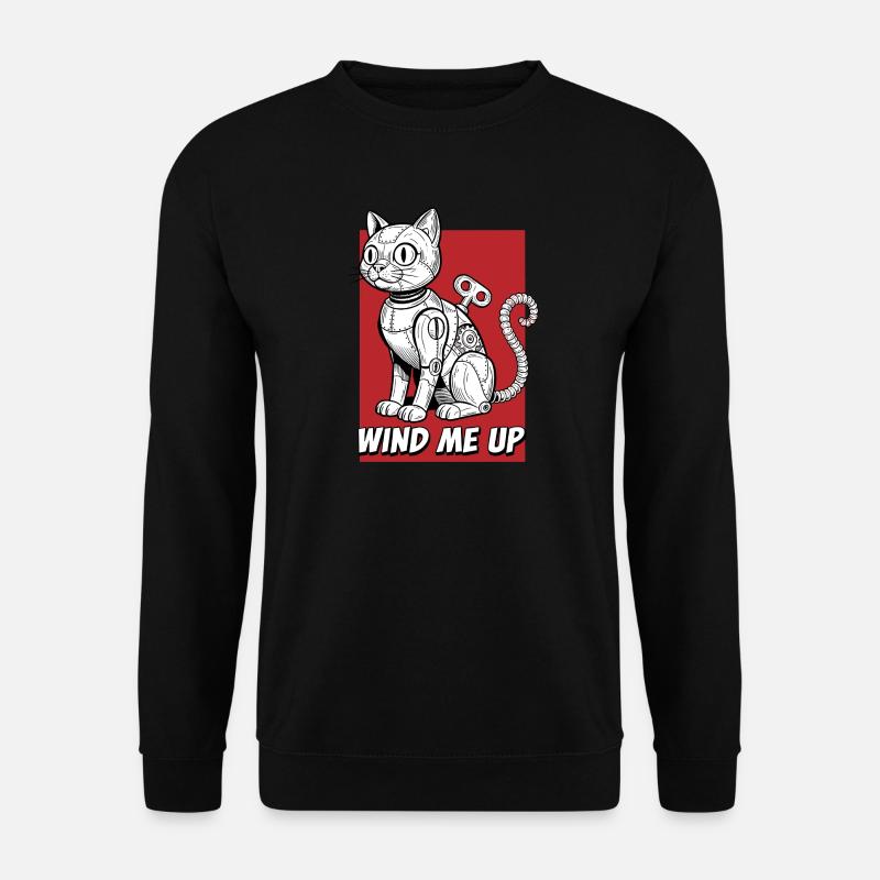 Wind Me Up Cat Robot - Unisex Sweatshirt - black