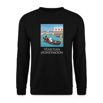 Venetian_Honeymoon_Gondel - Unisex Sweatshirt - black - Front - Alina (178cm) & Michal (187cm)