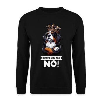 Avant de demander les chiens de montagne bernois - Sweat-shirt Unisexe - noir - Devant - Alina (178cm) & Michal (187cm)