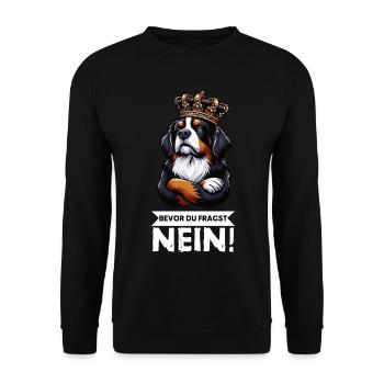 Before you ask Bernese Mountain Dog Mountain Dogs - Unisex Sweatshirt - black - Front - Alina (178cm) & Michal (187cm)