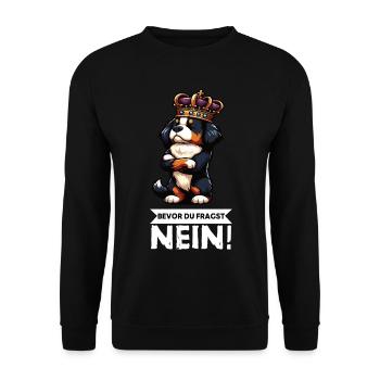 Before you ask Bernese Mountain Dog Mountain Dogs - Unisex Sweatshirt - black - Front - Alina (178cm) & Michal (187cm)