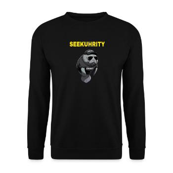 SEEKUHRITY - Security Manatee Animal Motif - Unisex Sweatshirt - black - Front - Alina (178cm) & Michal (187cm)