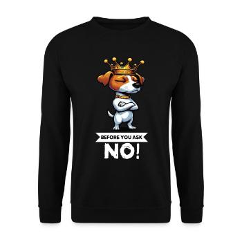 Avant de demander Jack Russel terrier Jack Russel chien - Sweat-shirt Unisexe - noir - Devant - Alina (178cm) & Michal (187cm)
