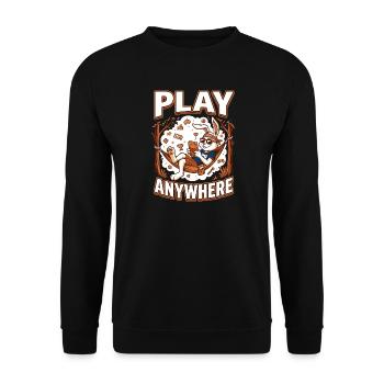 Hase im Hängematten Gaming - Unisex Pullover - Schwarz - Vorne - Alina (178cm) & Michal (187cm)