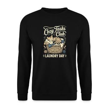 Cuddly kitten in the laundry basket - Unisex Sweatshirt - black - Front - Alina (178cm) & Michal (187cm)