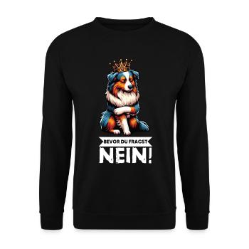 Before you ask: Australian Shepherd Aussie Aussie - Unisex Sweatshirt - black - Front - Alina (178cm) & Michal (187cm)