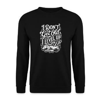 Je ne vieillis pas en montant de niveau - Sweat-shirt Unisexe - noir - Devant - Alina (178cm) & Michal (187cm)