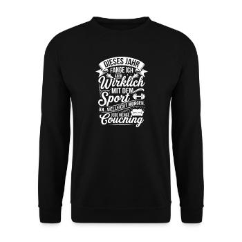 This year really with the sport - Unisex Sweatshirt - black - Front - Alina (178cm) & Michal (187cm)