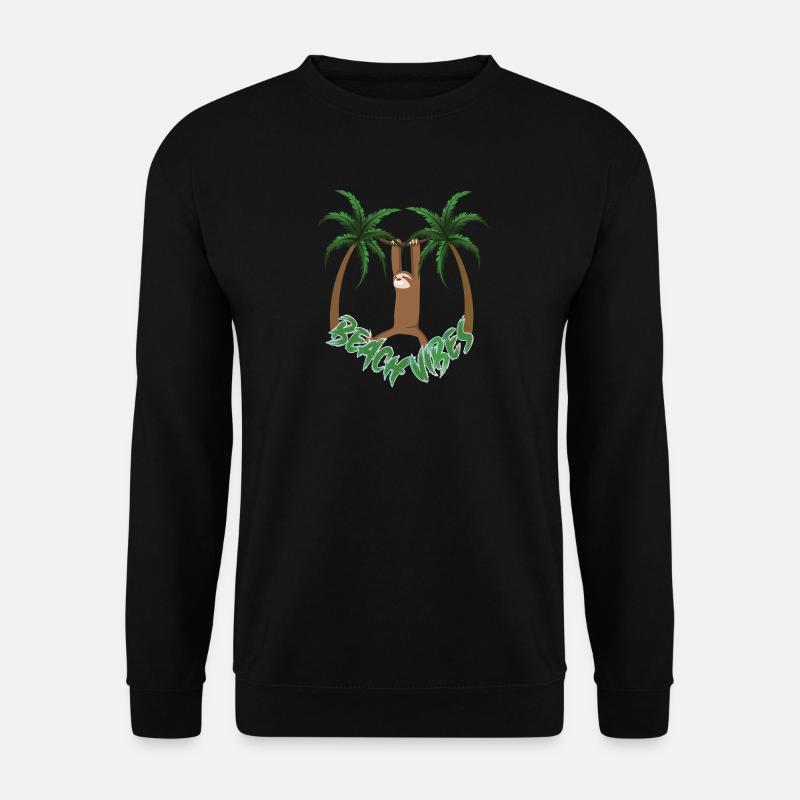 Beach Vibes Sloth - Unisex Sweatshirt - black