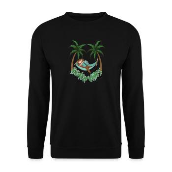 Hot to relax sloth beach - Unisex Sweatshirt - black - Front - Alina (178cm) & Michal (187cm)