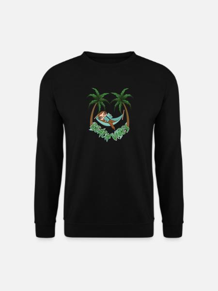 Hot to relax sloth beach - Unisex Pullover - Schwarz
