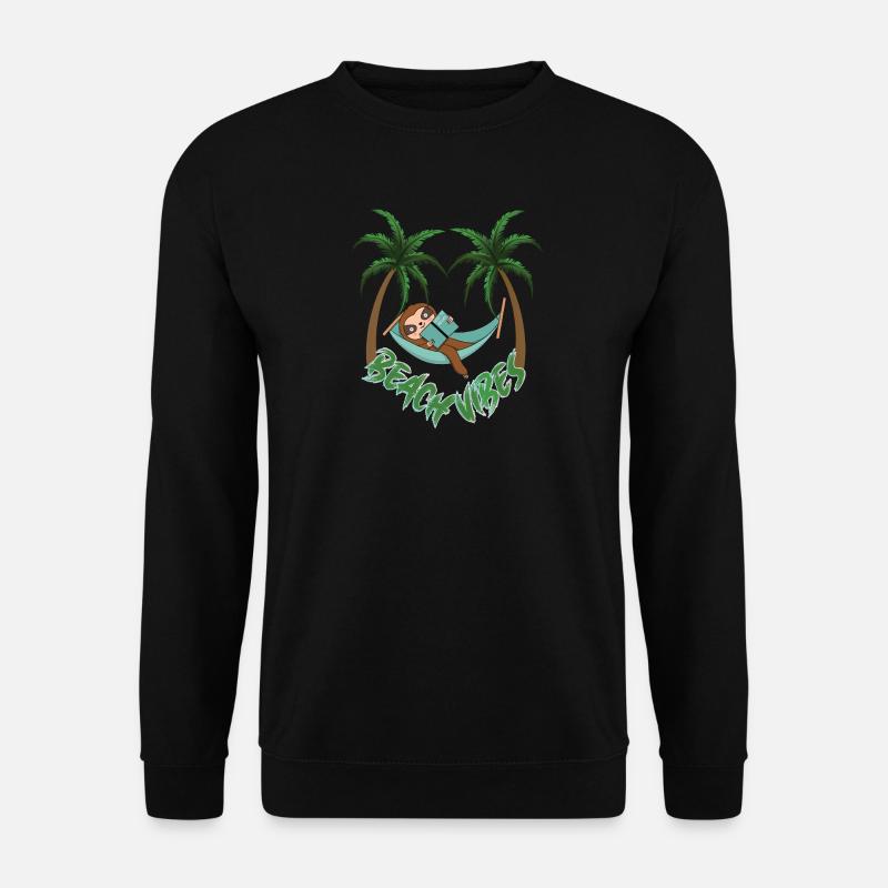 Hot to relax sloth beach - Unisex Pullover - Schwarz