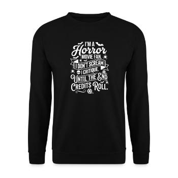 Fan d’horreur : Critique jusqu’au générique - Sweat-shirt Unisexe - noir - Devant - Alina (178cm) & Michal (187cm)