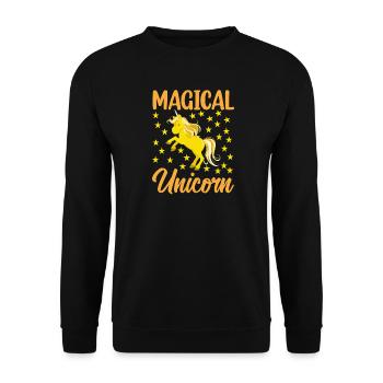 Magical Unicorn - Unisex Sweatshirt - black - Front - Alina (178cm) & Michal (187cm)