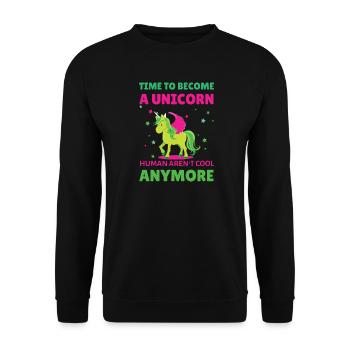 Time to become unicorn - Unisex Sweatshirt - black - Front - Alina (178cm) & Michal (187cm)