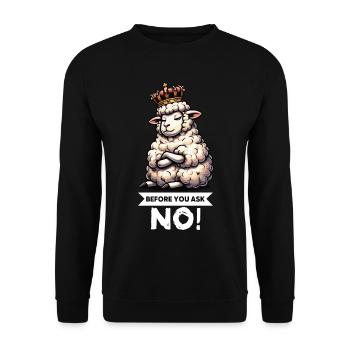 Before You Ask Sheep Sheep Shepherd Sheep Holder - Unisex Sweatshirt - black - Front - Alina (178cm) & Michal (187cm)