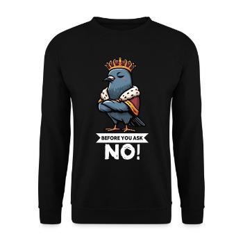Avant de demander Pigeon Pigeons Pigeons Lovers Pigeon Bird - Sweat-shirt Unisexe - noir - Devant - Alina (178cm) & Michal (187cm)