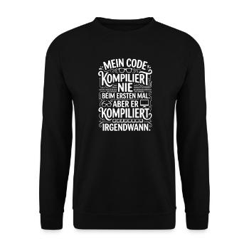 Mein Code Kompiliert Nicht Beim Ersten Mal - Unisex Pullover - Schwarz - Vorne - Alina (178cm) & Michal (187cm)